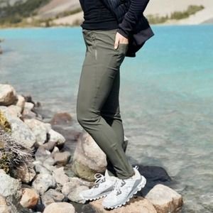 Athleta Wander Skinny Zipper Pocket/Leg Hiking Pants Size 14/XL Green